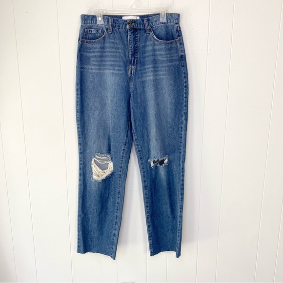Sam Edelman Yaro High Rise Pinch Waist Jeans Skyline Womens 30 Distressed 90s - Picture 1 of 15